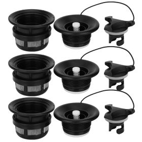 3Pcs Safety Air Valve with Filter Mesh Accessory for Inflatable Tent Boat Kayaksblack (Color: BLACK)