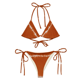 String Bikini In Burnt Orange Shibori (Option: S)