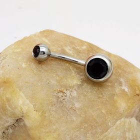 Puncture Hypoallergenic Titanium Steel Navel Buckle Belly Nail (Color: BLACK)